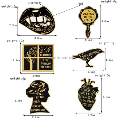 20/Lot Lark Heart Lips Brooch Pin For Lapel Figure Toys