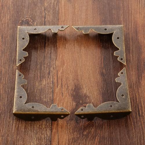 4Pcs 46mm Antique Bronze Wood Box Feet Leg Corner Protector Guard Metal Crafts Decorative Bracket For Furniture Hardware