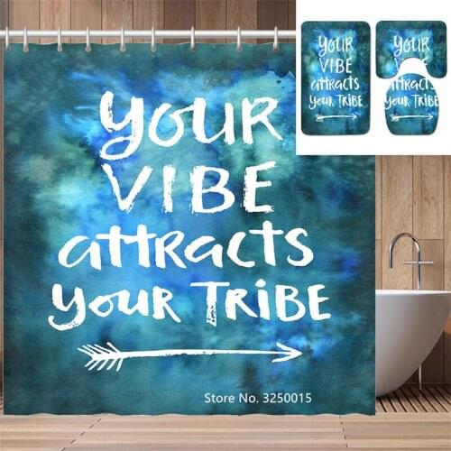 4 Pieces Wild Animals Landscape Scenery Plants Flowers Bathroom Non-slip Carpet Toilet Seat Cushion Waterproof Shower Curtain