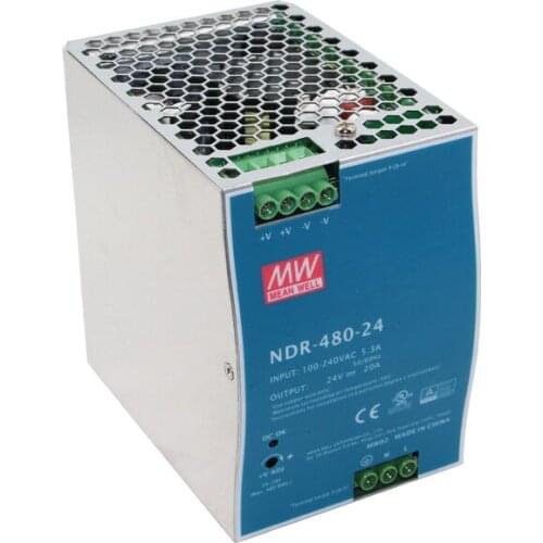 480W Slim Switching Power Supply 24V 20A NDR-480-24 Meanwell Single Output Industrial DIN RAIL