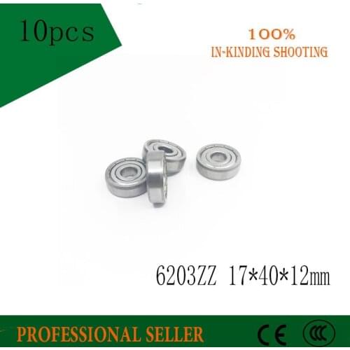 Free shipping 10PCS Shielded deep groove ball bearing 6203ZZ 17*40*12 mm 6203 ZZ TB6203ZZ