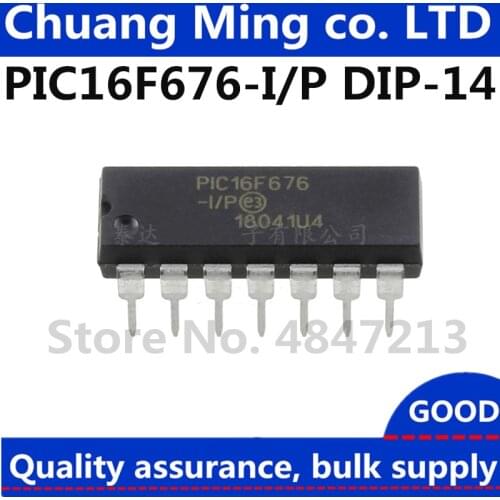 Free Shipping 50pcs/lots PIC16F676-I/P PIC16F676 PIC16F676-IP DIP-14 New original IC
