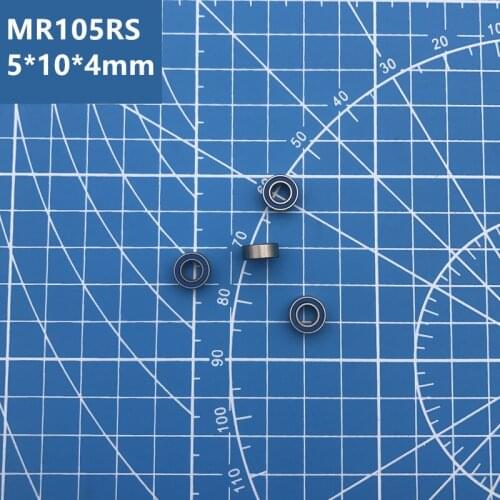 Free Shipping high quality Blue Sealed MR105-2RS Bearing (10PCS) 5*10*4 mm Miniature MR105 2RS deep Ball Bearings MR105
