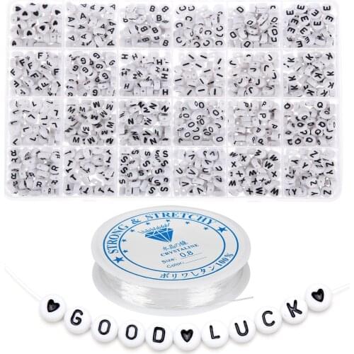 Children Beads Sets Childrens Early Education Acrylic English Letter Beads Set Beaded Material 4X7MM Round Shape 1200 Boxes