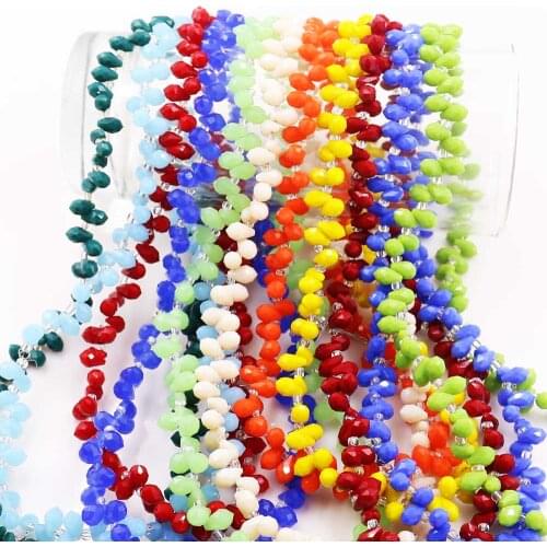 ZHUBI 100PCS/LOT Crystal Glass Drop Pendant 5*8mm Faceted Teardrop Beads For Jewelry Making Necklace Bracelet Fashion Charms DIY