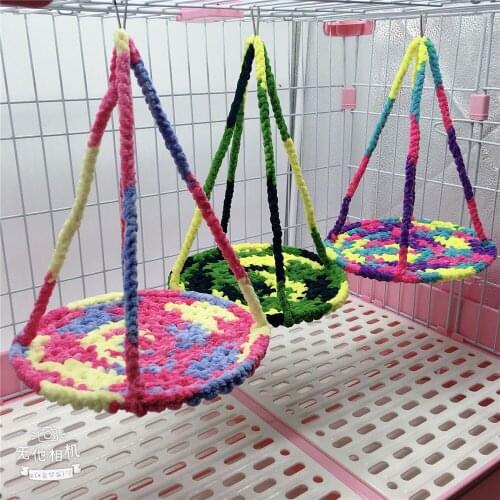 Colorful Weaving Basket Hammock Cages Bed for Small Animals Pet Guinea Pig Tunnel House Hamster Squirrel Ferret Hedgehog