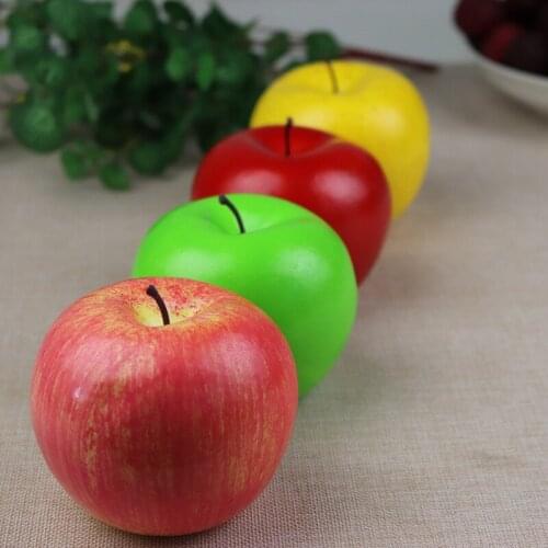 High Simulation Fruit Apple Plastic Fake Red Apples Props Fruit Artificial Varietal Green Apples Fruit Shop Model Ornaments