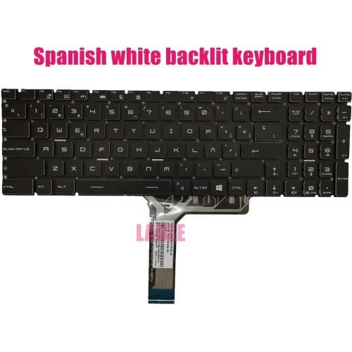 Spanish White Backlit Keyboard for MSI GP62 6QE/GP62 6QF(MS-16J5)Leopard Pro