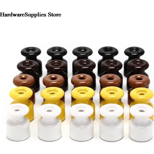 5pcs/lot Porcelain Insulator for Wall Wiring Ceramic Insulators 5 Colors Frequency Electric Porcelain Ceramic Insulator