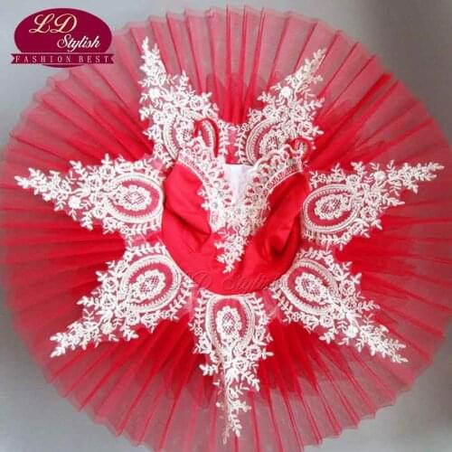 Red Professional Ballet Dress Adult Tutu Skirt Autumn And Winter Practice Clothes White Swan Lake Childrens Costumes LD0003L