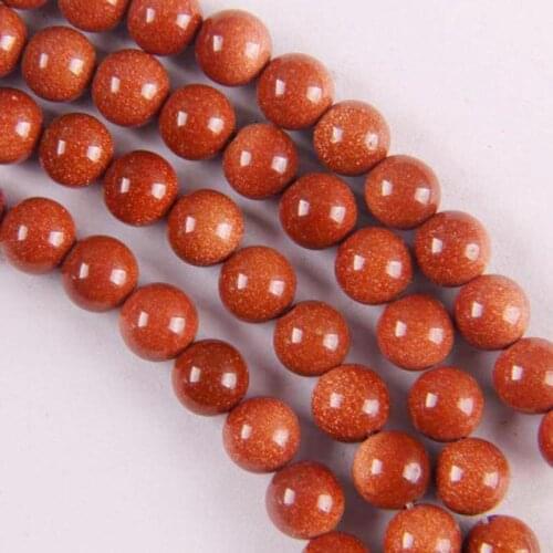 8MM Golden Sandstone Round Loose Beads 14.5 Inch Jewelry Making B128