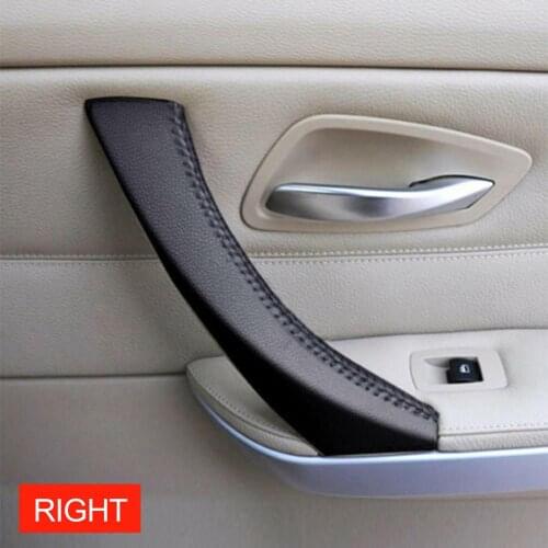 Suede Leather Right Door Panel Handle Handle Cover Inner Pull Trim Cover For BMW 3 Series E90 E91 E93 2005-12 Car Interior Parts