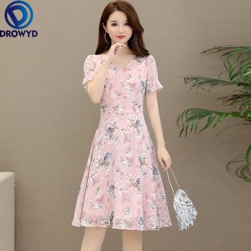 Summer Elegant Midi Dresses Women Fashion Print Lace Stitching Dress Short Sleeve V-neck Mesh Party Dress 4XL Plus Size Vestidos