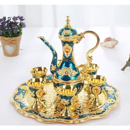 New small European rose flagon, portable tableware, household wine and alloy wine dispenser shot glasses