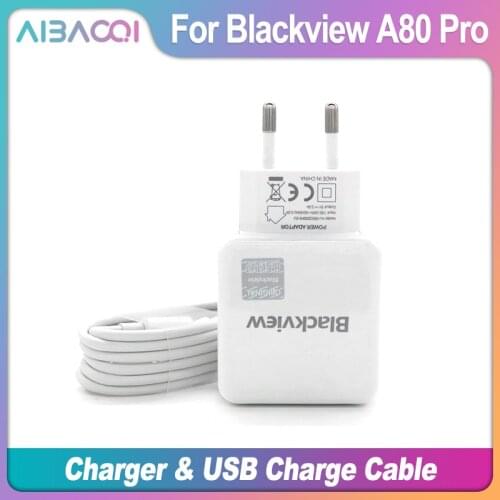 Original USB Adapter Charger EU Plug Travel Switching Power Supply+Usb Cable Data Line For Blackview A80 Pro 5V 2A Phone