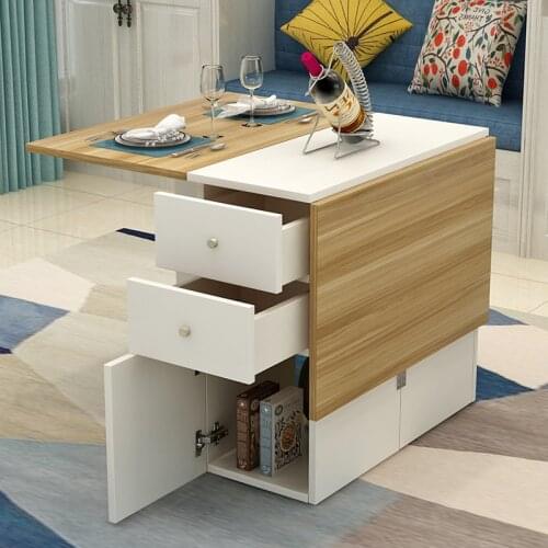 Kitchen Countertop Moveable Cabinets Central Islands Kitchen Furniture Wooden with Storage Drawers 4-6 Person Dining Table