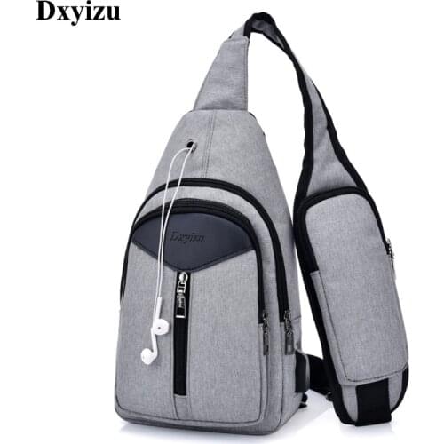 Brand Canvas USB Charging Chest Pack Men Messenger Bags Casual Travel Rucksack Flap Male Sling Shoulder Strap Back Bags New