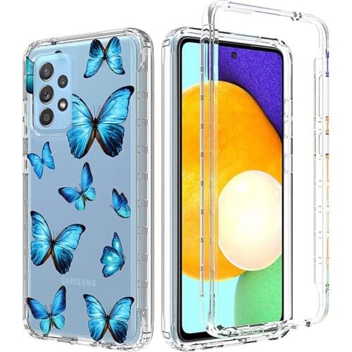 Samsung s9 s10 note10 s20 s21 Plus note20 Ultra A51 A71 Front&Back 360 Transparent Phone Case TPU Bumper Hybrid Anti Shock Armor