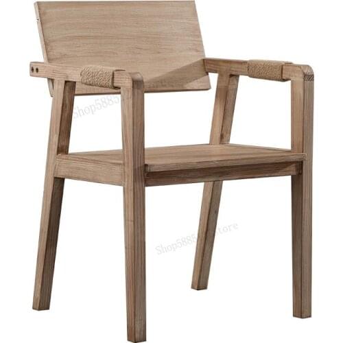 Solid Wood Assembly Modern Minimalist Dining Chair Designer Back Chair Desk Chair Coffee House Bed And Breakfast Lounge Chair