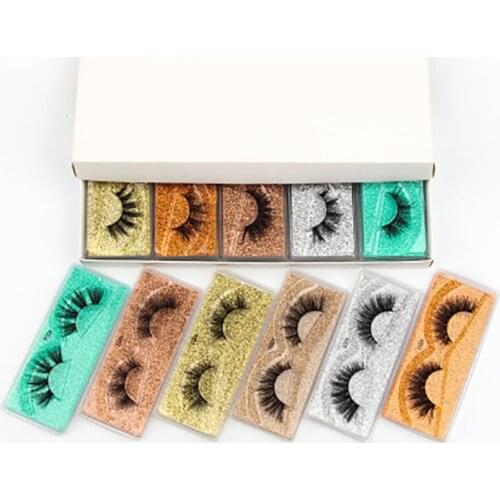 Thick and exaggerated false eyelashes faux mink hair 3d color bottom card a pair of eyelashes