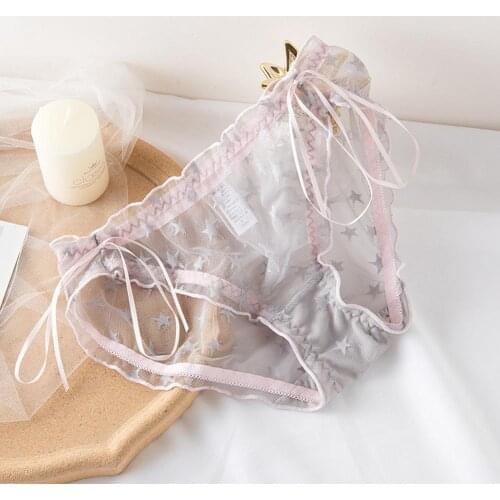Sweet Girl Star Lace Panties Women Star Pattern Girl Lace Briefs Panties Casual Underwear Woman Underpants Intimates Z8X8