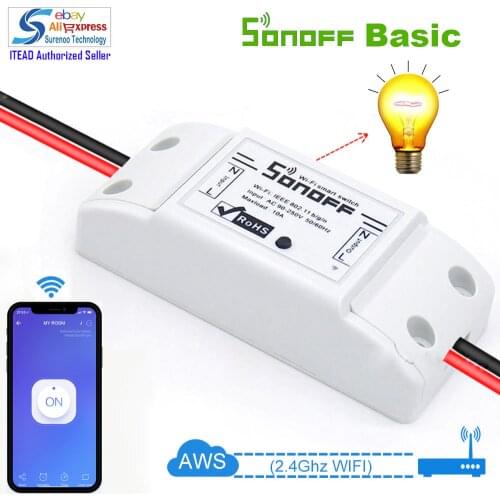 Itead Sonoff Smart Wifi Switch DIY Smart Wireless Remote Switch Domotica Wifi Light Switch Smart Home Controller Work with Alexa