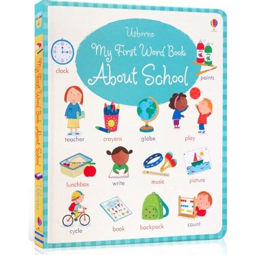 Usborne My First Word Book about School Childrens Enlightenment Early Learning Cardboard Book Educational Toys Montessori Book