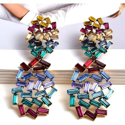 Vintage Boho Drop Earrings Women Ethnic Rhinestone Crystal Korean Dangle Earrings Anniversary Gift Jewelry For Girls