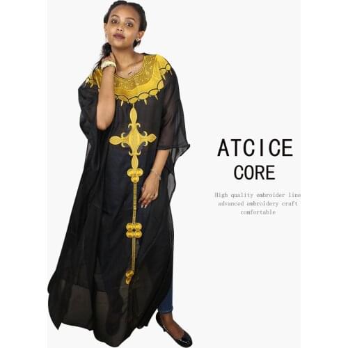 African dresses for woman soft material embroidery design dress LA082
