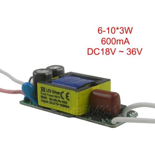 1pcs AC110V 220V for E27 E14 GU10 LED Light 600mA 6-10x3W 7x3W 9x3W 18W 21W 24W 30W LED Driver Power Supply Lighting Transformer