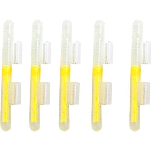 5 packs 10pcs Fishing Float Fluorescent Lightstick Light Night Float Rod Lights Dark Glow Stick Clip On Fishing Rod Lightstick