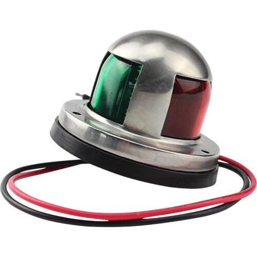 12V Stainless Steel Boat Marine Yacht Sailing Red Green Bow Navigation LED Light Signal Lamp Boat Navigation Light