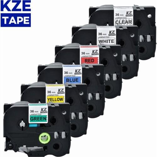 36mm Multicolor Laminated Label Tape label ribbon tze tape for Brother p-touch printers as Tze-261 tze-261 tze 261 tze261 tz261