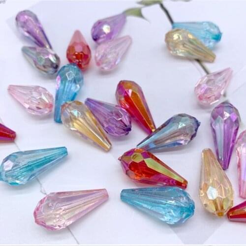 Big Size AB Color Acrylic Teardrop Loose Beads For DIY Jewelery Handmade/decoration 11x25mm 20pcs y1506