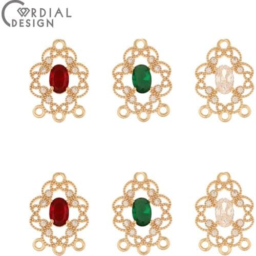 Cordial Design 50Pcs 12*17MM Jewelry Accessories/CZ Charms/Hand Made/Earring Making/Jewelry Findings & Components/DIY Connectors