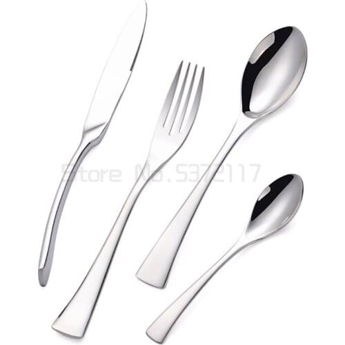 Hot Sale Shiny polishing Mirror Silver Cutlery Dinnerware Set Tableware Flatware Set Stainless Steel Wholesale
