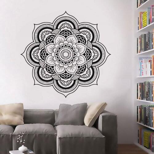 Boho Mandala Wall Decal Living Room Background Home Decoration Lotus Flower Vinyl Nursery Kids Room Interior Wall Stickers Z540