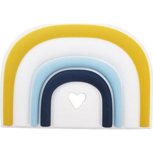 Chenkai 5pcs Silicone Rainbow Reassure Teether Pacifier Dummy Teething DIY Infant Smoothing Sensory Bite Toy Accessories Gift
