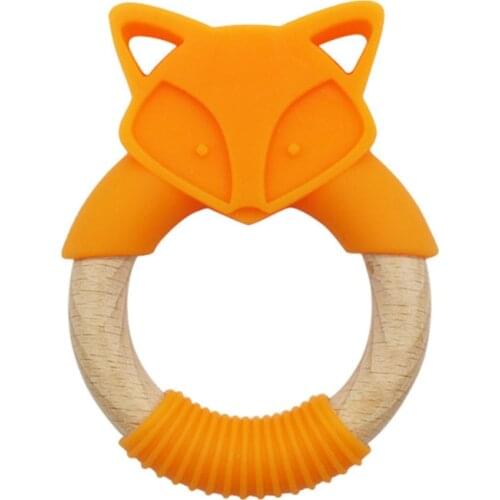 Cartoon Animal Baby Teether Food Grade Silicone Beads Rattle Molar Soother Nursing Teething Chewing Toy Shower Gifts for Newbor