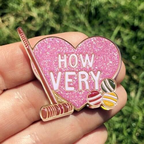 How Very Heathers Love Heart Glitter Enamel Brooch Pin Backpack Hat Bag Lapel Pins Badges Women Fashion Jewelry Accessories