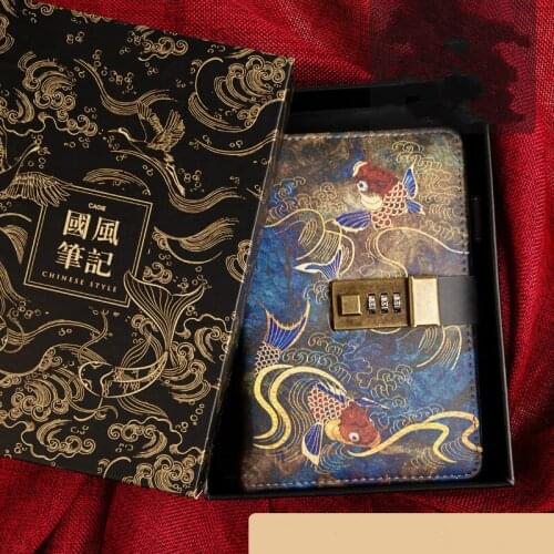 Kawaii A6 Notebook and Journals Sprial Vintage Note Book Luxury DIY Agenda Planner Organizer Diary Travel Notepad with Lock Gift