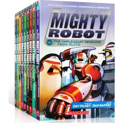9 Books/Set Ricky Ricottas Mighty Robot English Picture Story Book Kids Reading Children Early Education Age 4