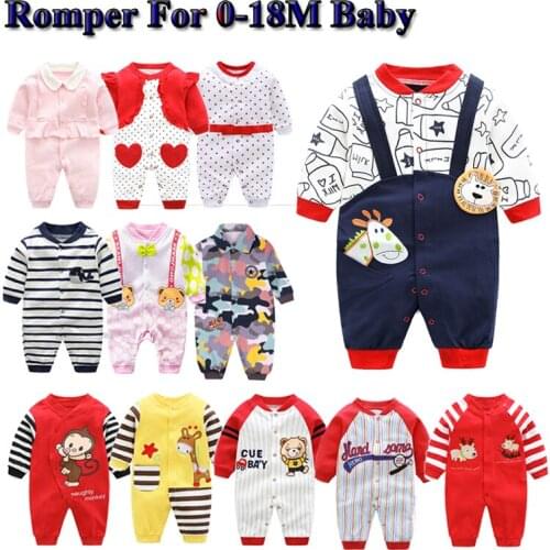 Fashion Newborn Toddler Infant Baby Boys Romper Long Sleeve Kids Jumpsuit Clothing Autumn Cute Boys Girls Cartoon Print Clothes