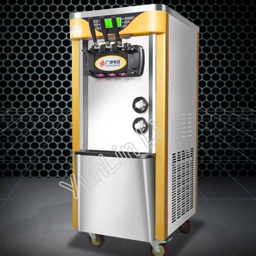 5.8L*2 Commercial Soft Ice Cream Machine 2100W Automatic Vertical Stainless Steel 3-Color Soft Ice Cream Machine BJH228CWD2