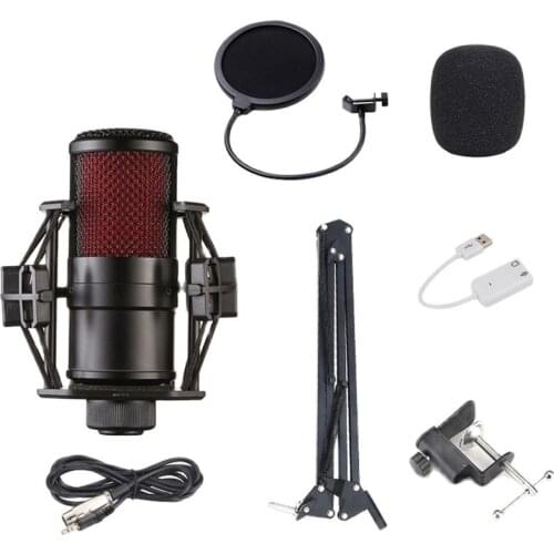 V500 Condenser Microphone Voice Network Live Karaoke Diaphragm Computer Sing Record MK017F