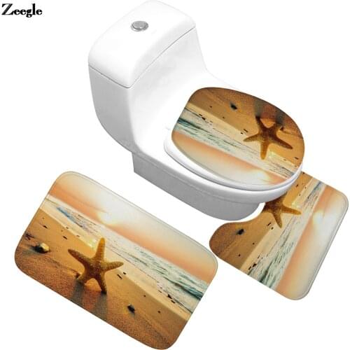 Modern Style Animal Bath Mat and Shower Curtain Non-Slip Bathroom Carpet Set Microfiber Foot Mat Absorbent Toilet Carpet