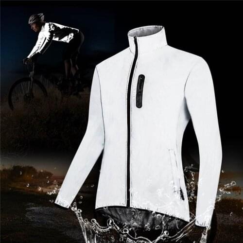 Men Cycling Jacket Outdoor Night Running Bicycle Cycling Waterproof Full Light-Reflecting Jacket Mens Cycling Windbreaker