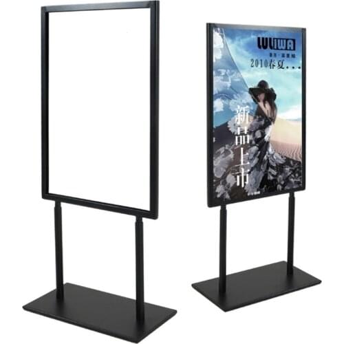 Stainless Steel A3 A4 Table Advertising poster Racks Promotion banner display Desk Sign Stand Black Floor Poster Display Frame