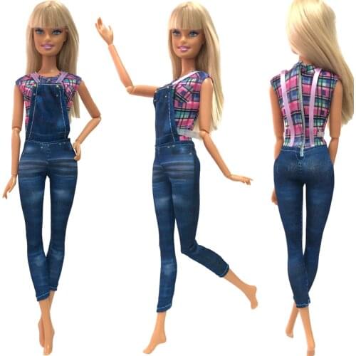 NK Newest Doll Dress Handmade Party Clothes Top Fashion Jeans For Barbie Noble Doll Best Child Girls'Gift 278 DZ
