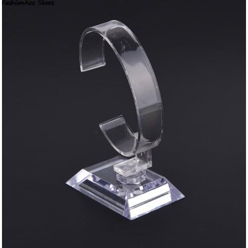 Plastic Clear Jewelry Packaging 10cm Total Height Watch Display Stand Wrist Watch Display Rack Holder Sale Show Case Stand Tool